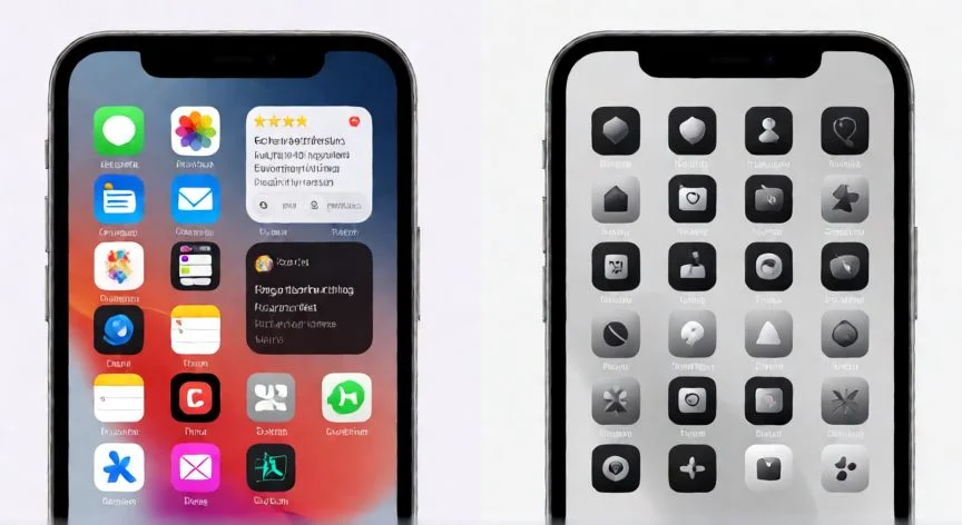 por qué iphone no tiene google, Comparación de consistencia visual en interfaces móviles