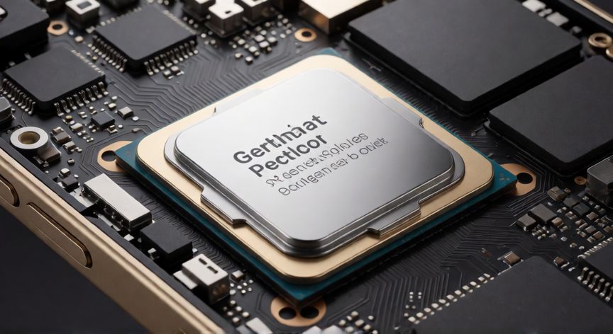 por qué iphone van, Chip procesador A-series dentro de un iPhone mostrando la integración de hardware y software