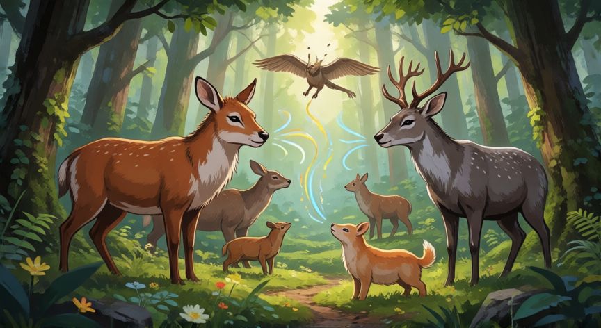 por qué los animales no hablan, Animales en un ecosistema natural comunicándose mediante gestos, posturas y señales