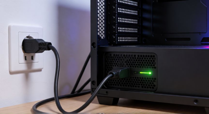 por qué mi ordenador no carga, Cable de alimentacion conectado al ordenador con luz verde encendida