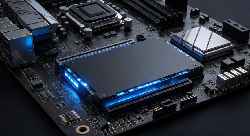 por que mi ordenador va lento, Unidad SSD instalada en la placa base de un ordenador