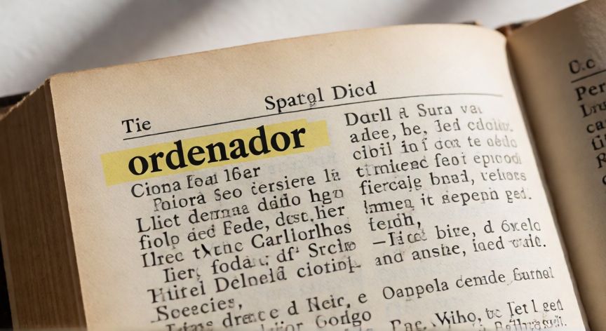 Página de diccionario español con la palabra ordenador resaltada