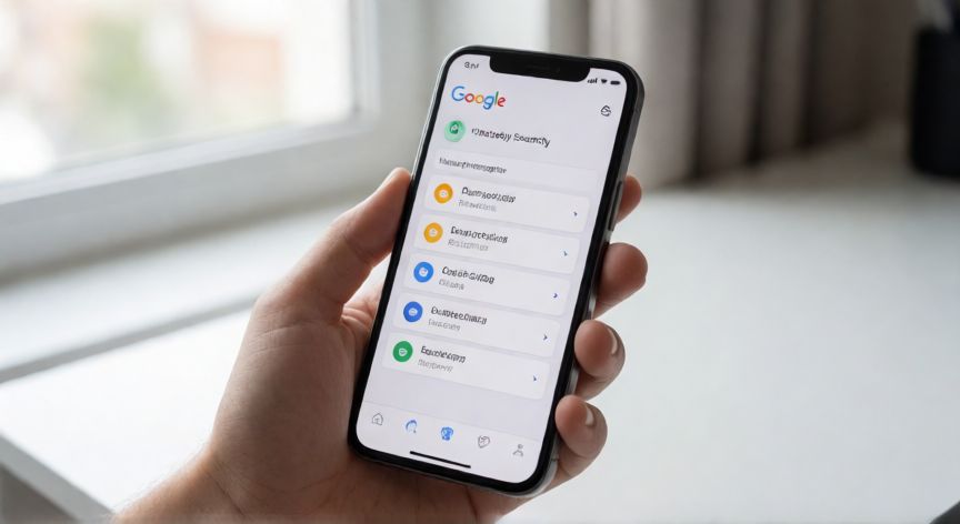 porque google cierra sesion solo, Smartphone mostrando la página de gestión de dispositivos de la cuenta Google