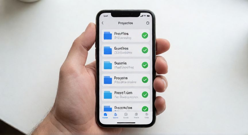 porque google drive ocupa espacio en el iphone, iPhone mostrando archivos de Google Drive marcados como disponibles sin conexión con el icono de check verde