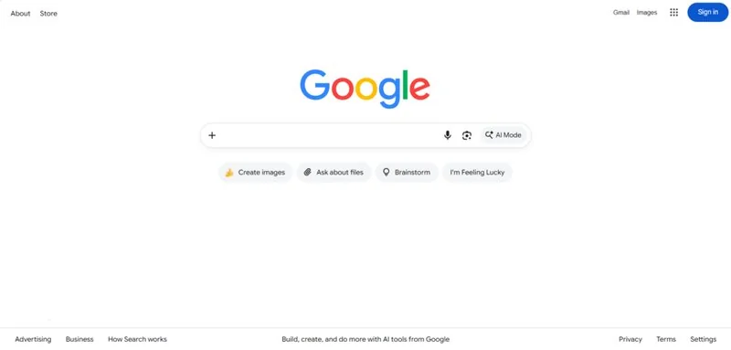 porque google flights me sale en dolares, Página de inicio de Google con buscador y accesos superiores