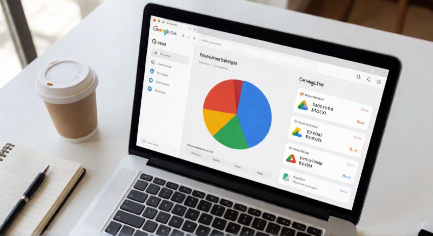 porque google fotos me dice que no tengo espacio, Panel de gestión de almacenamiento Google One en un portátil