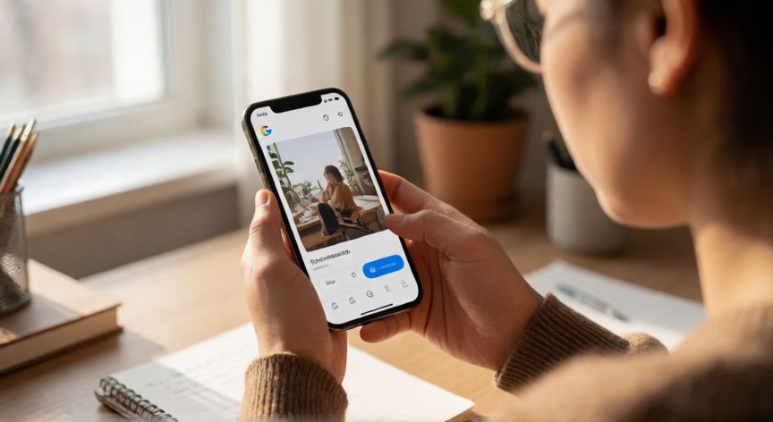 porque google fotos no me deja compartir fotos, Persona frustrada intentando compartir una foto en Google Fotos con el botón de compartir inactivo