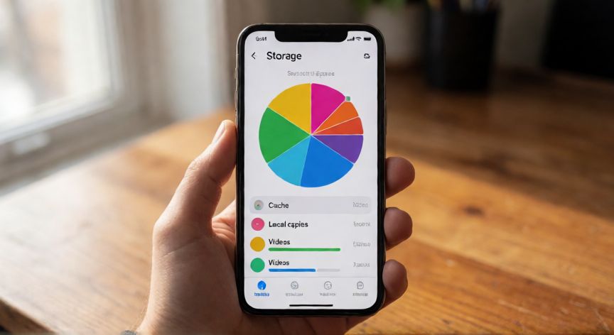 porque google fotos ocupa tanto espacio, Pantalla de un móvil mostrando el desglose de almacenamiento de Google Fotos con gráfico de sectores