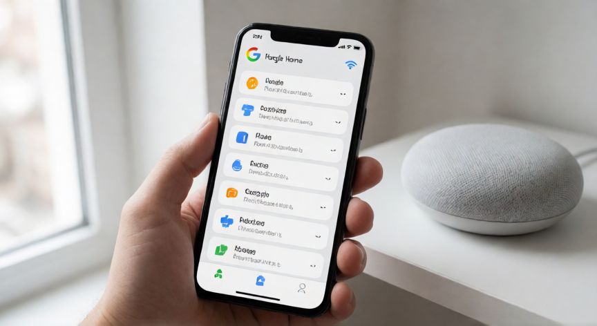 porque google home no responde, Móvil mostrando la app Google Home con el dispositivo conectado y señal Wi-Fi estable