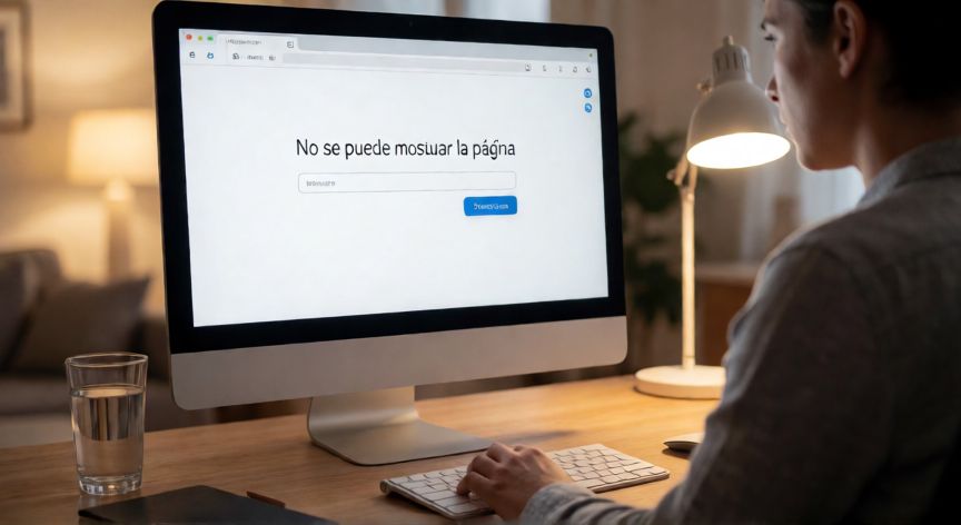 porque google no funciona, Persona frustrada mirando una página de error de Google en el monitor