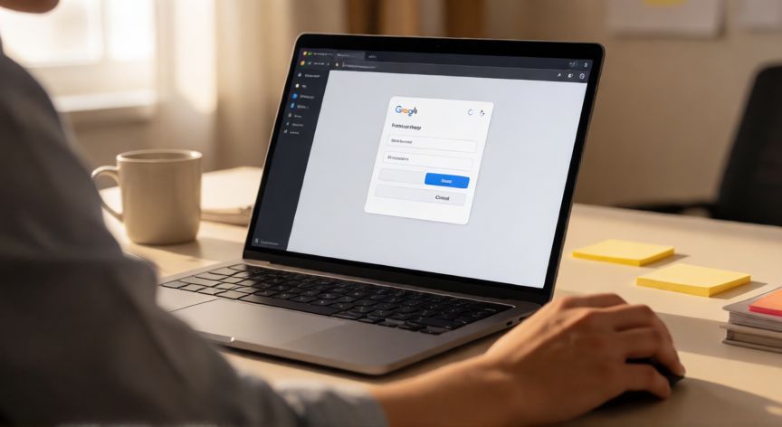 porque google no me guarda las contraseñas, Persona confundida frente a Chrome sin que aparezca la opción de guardar contraseña