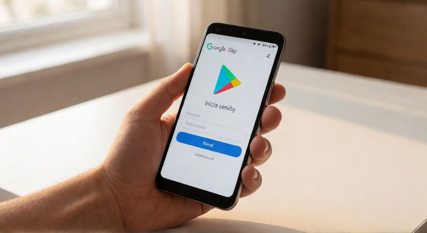 porque google play me pide contraseña, Persona introductiendo su contraseña en la pantalla de inicio de sesión de Google Play Store en un smartphone Android