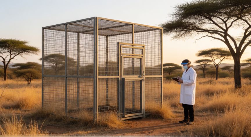 porque google quiere liberar mosquitos, Estructura de contención de campo para liberación controlada de mosquitos en zona tropical