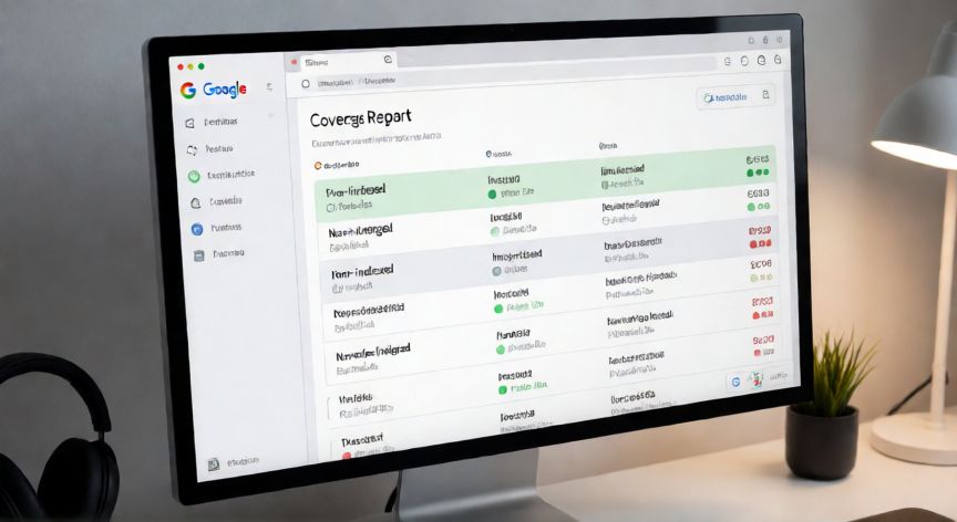 porque google quita parte del contenido, Pantalla de Google Search Console mostrando informe de cobertura de páginas