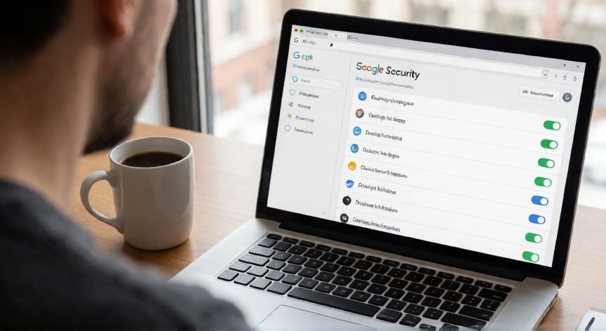porque google tv solicita permiso para acceder a mi cuenta, Gestión de permisos de cuenta Google en una laptop desde el navegador