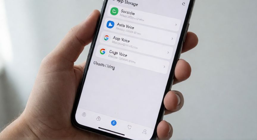 porque google voice no funciona, Mano limpiando la caché de la aplicación Google Voice desde los ajustes del teléfono