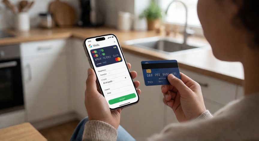 porque google wallet no acepta mi tarjeta, Persona intentando añadir una tarjeta en Google Wallet en su teléfono