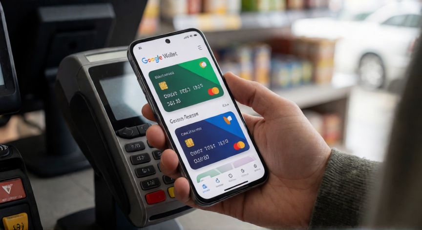 porque google wallet no funciona, Móvil Android con Google Wallet cerca de un terminal de pago NFC en una tienda