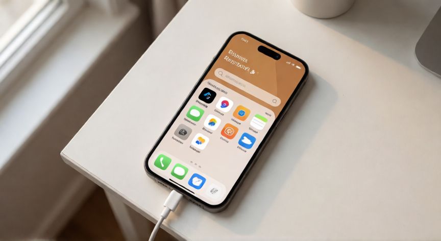 porque no puedo descargar google gemini, Teléfono móvil en una mesa mostrando la tienda de aplicaciones con la app de Gemini en la pantalla
