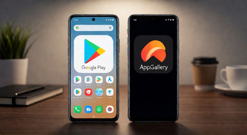 porque xiaomi tiene google y huawei no, Comparativa de pantallas de un Xiaomi con Play Store y un Huawei con AppGallery