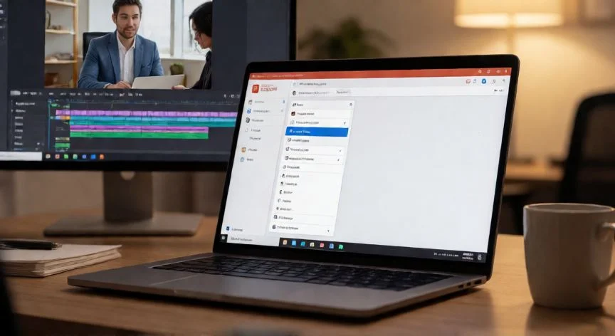 powerpoint en video convertir, Pantalla de PowerPoint mostrando la opción Exportar y Crear un video