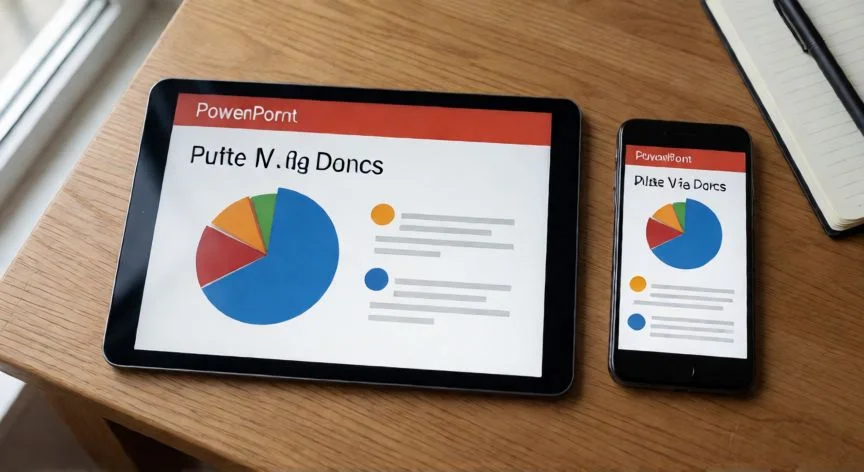 powerpoint en video convertir, Tablet y smartphone reproduciendo un video exportado desde PowerPoint