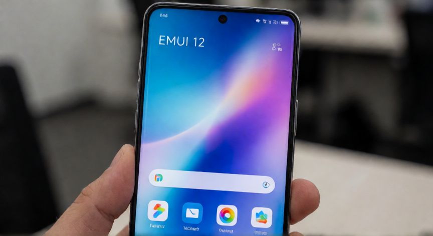 que android es emui 12, Pantalla de un teléfono móvil mostrando la interfaz EMUI 12 con diseño fluido