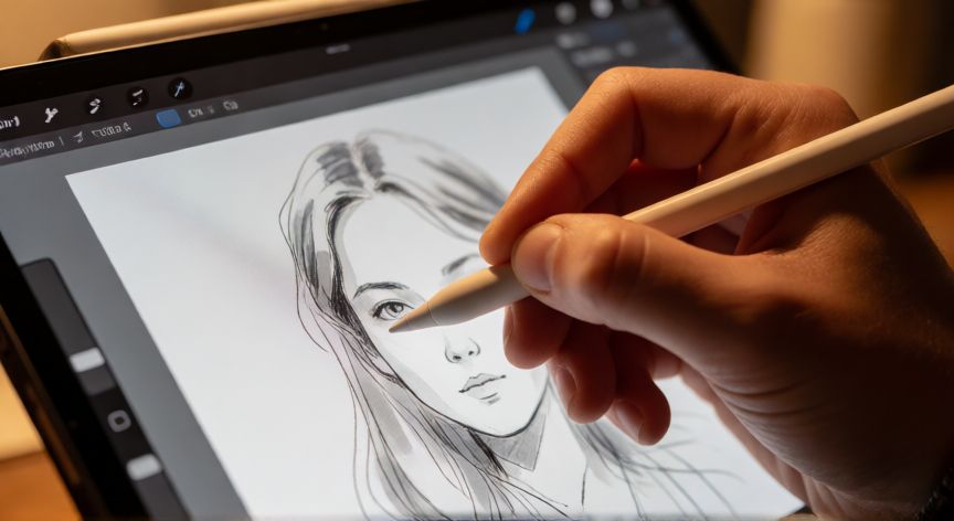 que android es mejor para tablet, Uso de lápiz digital en una tablet para dibujo y productividad