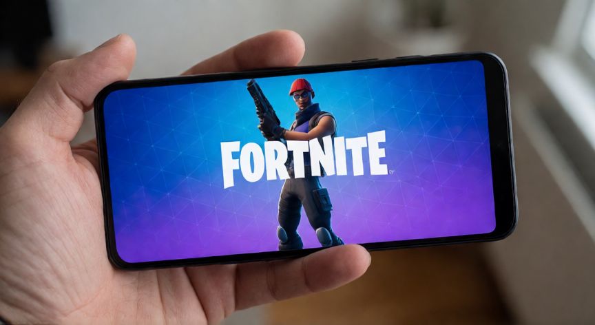 que android necesita fortnite, Móvil moderno mostrando la pantalla de carga de Fortnite