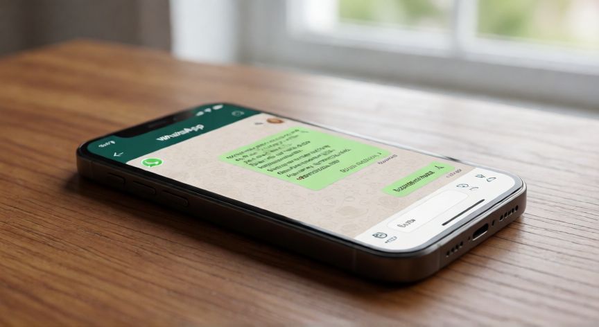 que android necesita whatsapp, Smartphone con la interfaz de WhatsApp visible en la pantalla
