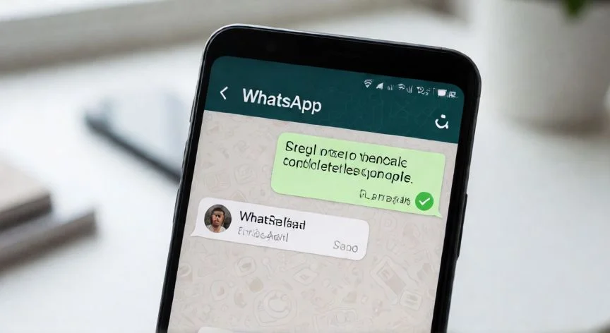 Pantalla de un teléfono Android mostrando la aplicación de WhatsApp