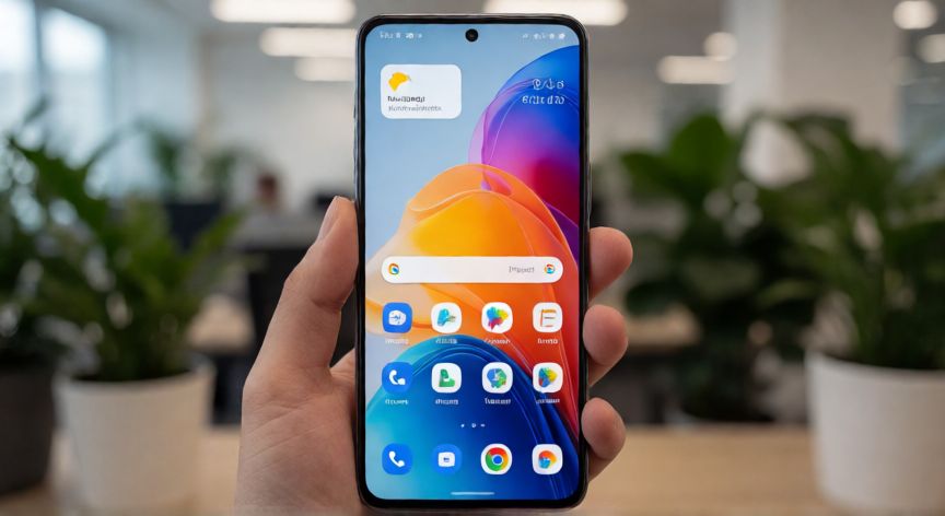 que android tiene el redmi note 15, Pantalla del Redmi Note 15 mostrando la interfaz Android