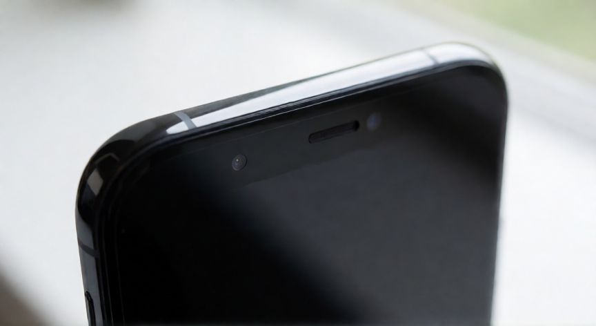 que android tiene infrarrojo, Detalle de la parte superior de un móvil Android con sensor infrarrojo visible