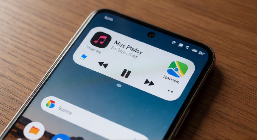 que android tiene isla dinamica, Smartphone mostrando la función de Isla Dinámica en pantalla