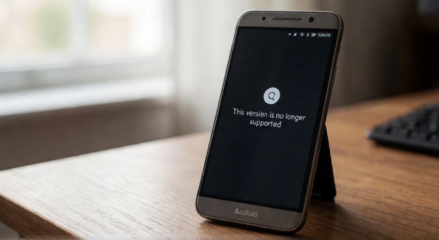 que android ya no es compatible con youtube, Smartphone antiguo mostrando mensaje de incompatibilidad con YouTube