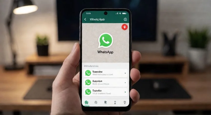 Teléfono Android mostrando un error en la aplicación de WhatsApp