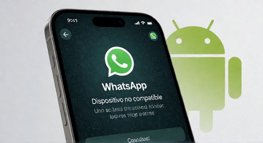 que android ya no soporta whatsapp, Pantalla de teléfono mostrando error de compatibilidad de WhatsApp en Android antiguo