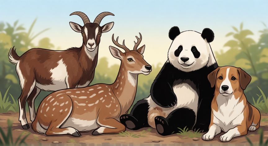 que animal bufa, Diferentes mamíferos en un entorno natural