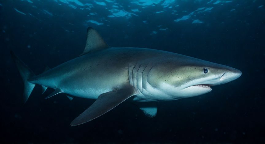 que animal dura mas años, Tiburón groenlandés nadando en aguas frías del océano