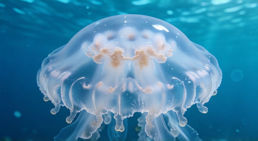 que animal dura mas años, Medusa Turritopsis dohrnii en agua clara del océano