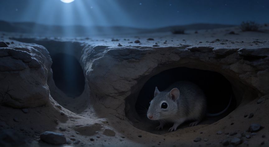 que animal empieza por x, Ilustración de un roedor xerecino en su madriguera subterránea