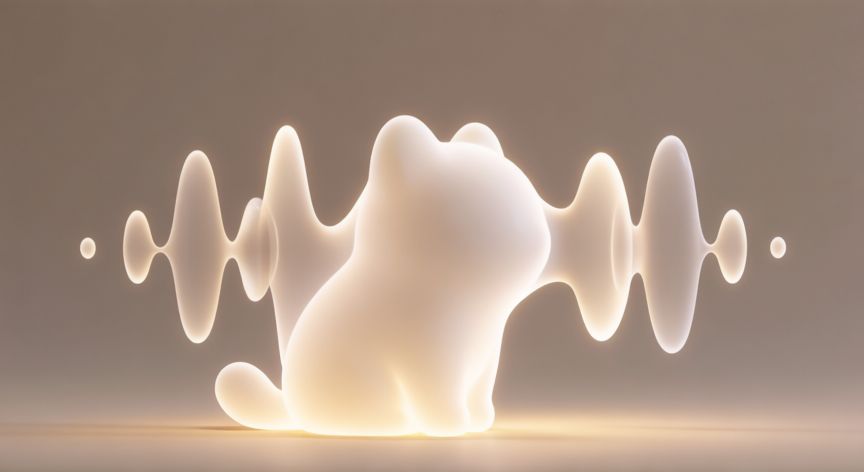 que animal eres, Asistente digital representado como un eco luminoso con forma de animal