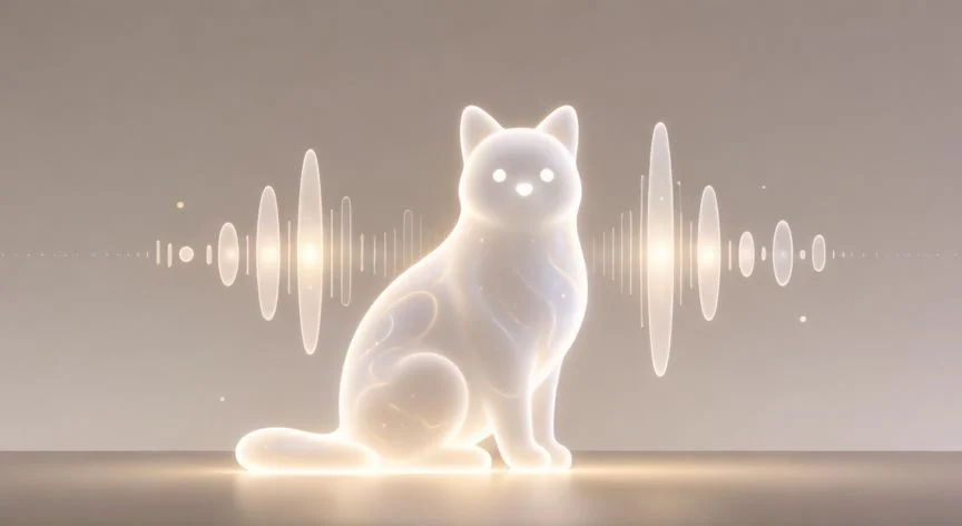 Asistente digital representado como un eco luminoso con forma de animal