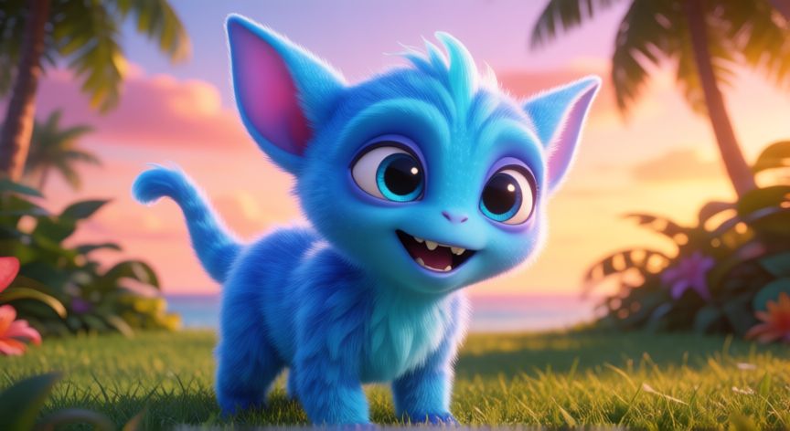 que animal es stitch, Stitch como criatura alienigena azul con apariencia de animal peludo