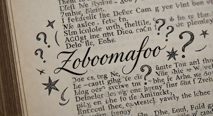 que animal es zoboomafoo, Página de diccionario antiguo con la palabra Zoboomafoo escrita a mano y rodeada de garabatos interrogativos
