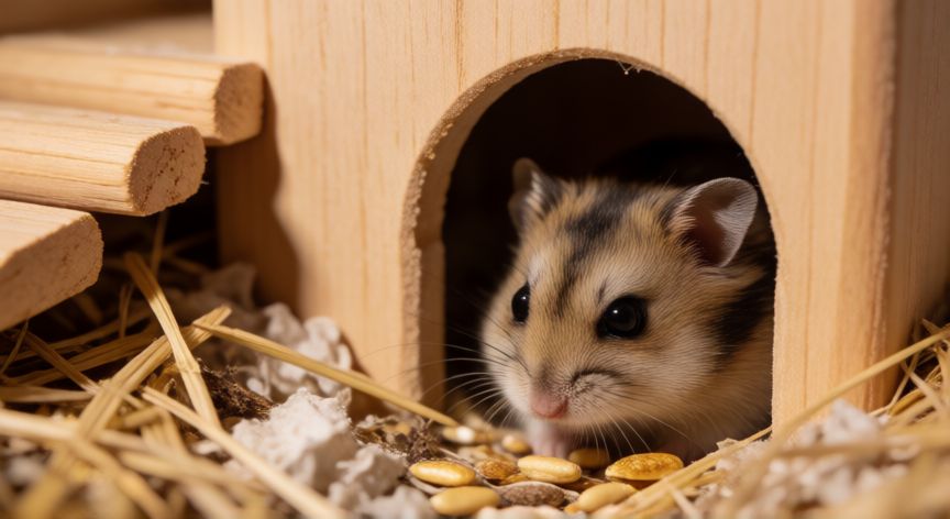 que animal guarda la comida en los cachetes, Hámster almacenando semillas en su madriguera