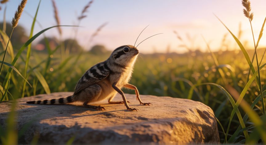 que animal hace ruido cuando hace calor, Grillo en un prado cálido al atardecer