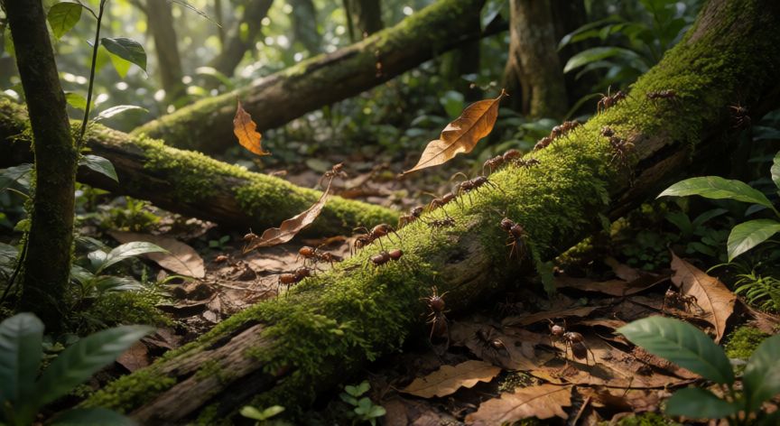 que animal hay mas en el mundo, Colonia de hormigas e insectos en la selva tropical