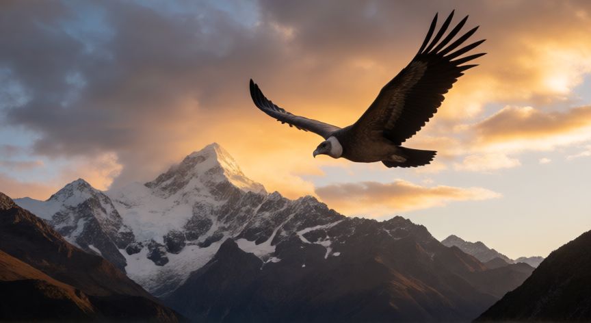 que animal identifica a argentina, Cóndor andino volando sobre las montañas de la cordillera de los Andes en Argentina