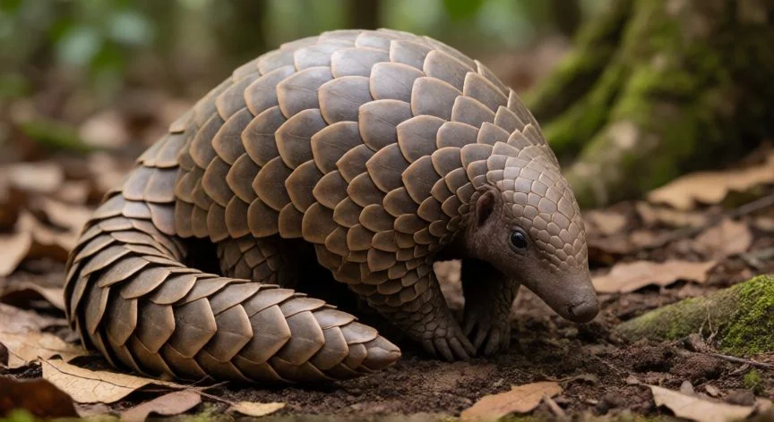 que animal inicio el covid 19, Pangolín en el suelo del bosque, animal que se ha estudiado como posible intermediario del coronavirus